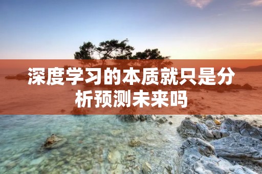 深度学习的本质就只是分析预测未来吗