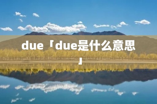 due「due是什么意思」