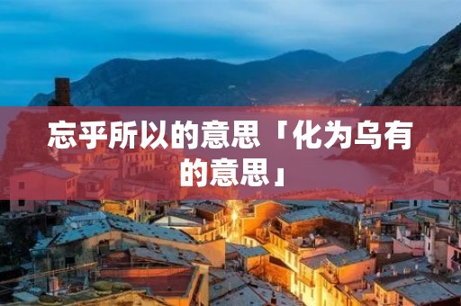 忘乎所以的意思「化为乌有的意思」