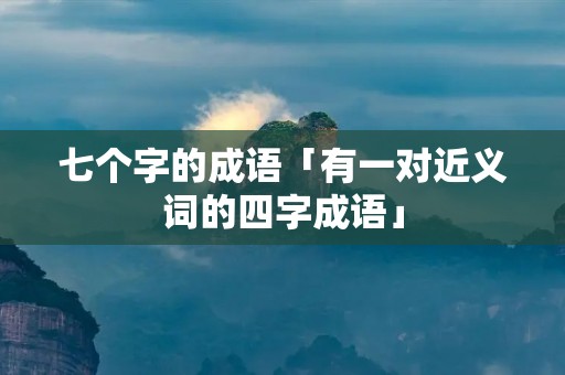 七个字的成语「有一对近义词的四字成语」