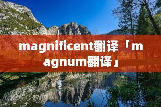 magnificent翻译「magnum翻译」