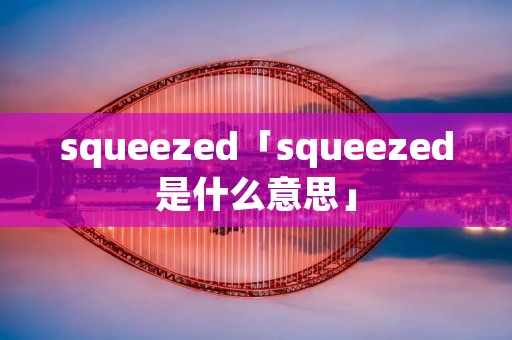squeezed「squeezed是什么意思」