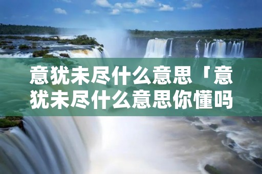 意犹未尽什么意思「意犹未尽什么意思你懂吗」