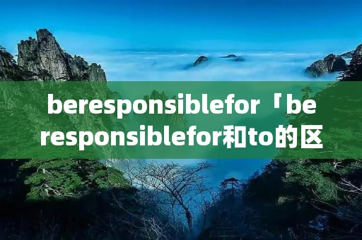 beresponsiblefor「beresponsiblefor和to的区别」