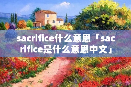 sacrifice什么意思「sacrifice是什么意思中文」