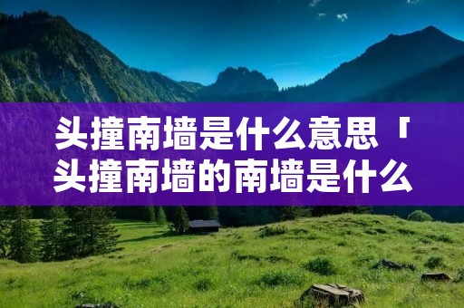 头撞南墙是什么意思「头撞南墙的南墙是什么」