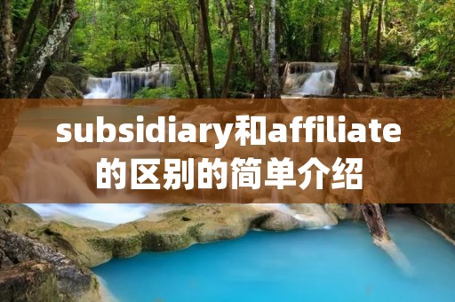 subsidiary和affiliate的区别的简单介绍