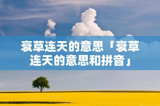 衰草连天的意思「衰草连天的意思和拼音」