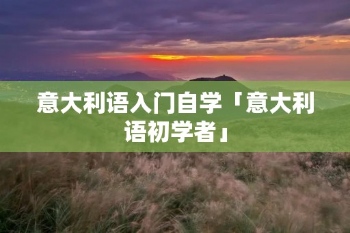 意大利语入门自学「意大利语初学者」 意大利语入门自学「意大利语初学者」