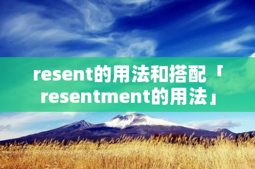 resent的用法和搭配「resentment的用法」