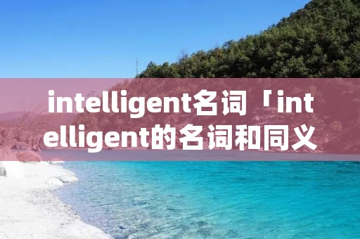 intelligent名词「intelligent的名词和同义词」