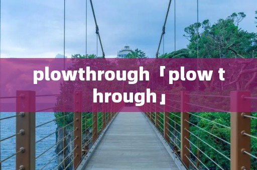 plowthrough「plow through」