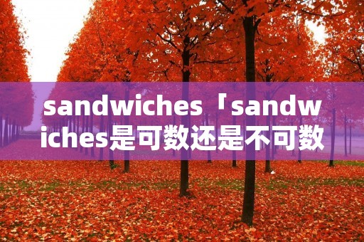 sandwiches「sandwiches是可数还是不可数」 sandwiches「sandwiches是可数还是不可数」