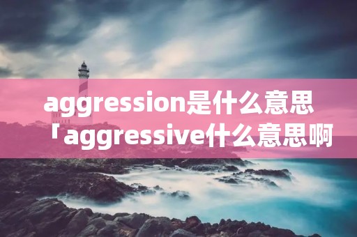 aggression是什么意思「aggressive什么意思啊」