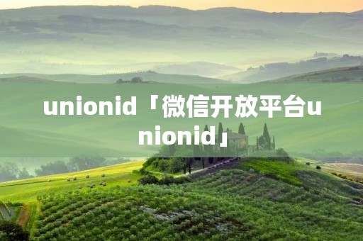 unionid「微信开放平台unionid」 unionid「微信开放平台unionid」