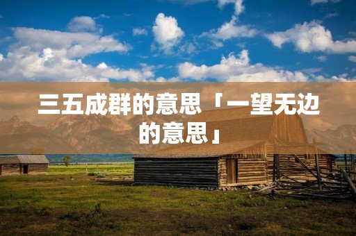三五成群的意思「一望无边的意思」