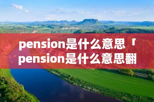 pension是什么意思「pension是什么意思翻译」 pension是什么意思「pension是什么意思翻译」