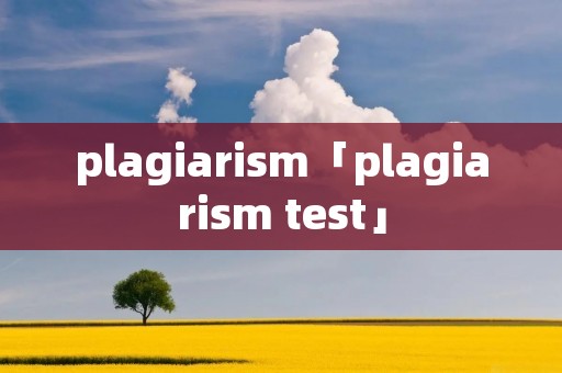 plagiarism「plagiarism test」
