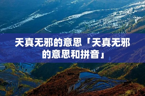 天真无邪的意思「天真无邪的意思和拼音」 天真无邪的意思「天真无邪的意思和拼音」