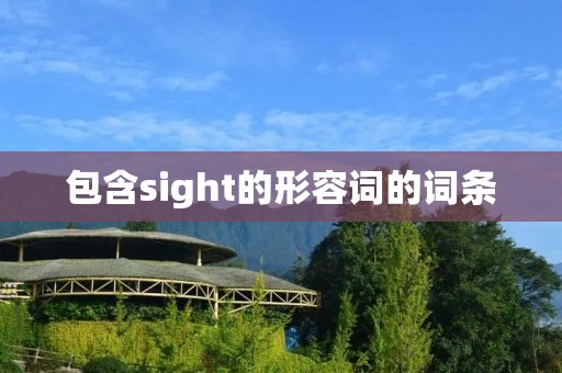 包含sight的形容词的词条