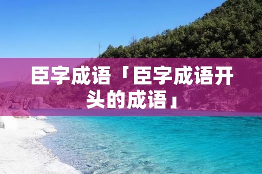 臣字成语「臣字成语开头的成语」