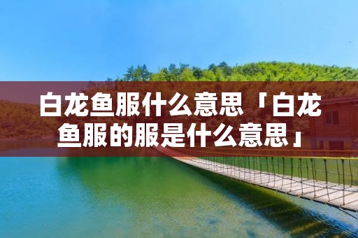 白龙鱼服什么意思「白龙鱼服的服是什么意思」