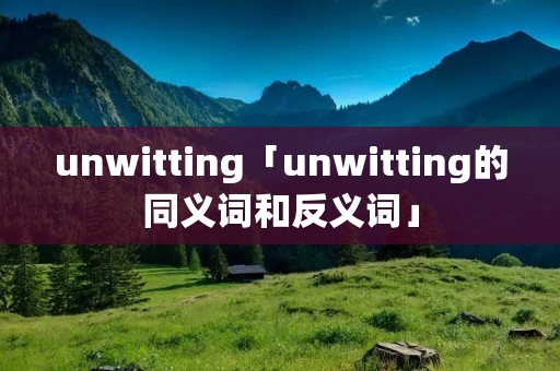 unwitting「unwitting的同义词和反义词」