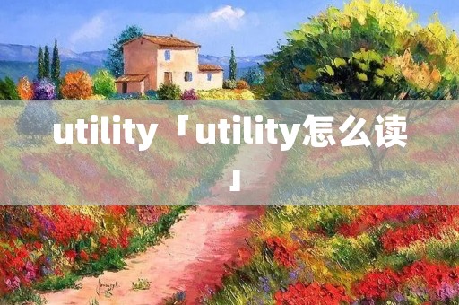 utility「utility怎么读」