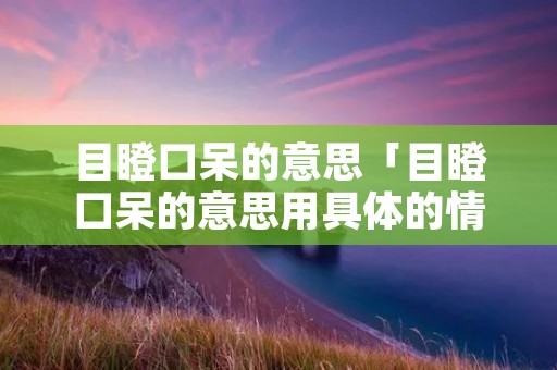 目瞪口呆的意思「目瞪口呆的意思用具体的情景表现出来」