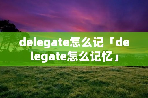 delegate怎么记「delegate怎么记忆」