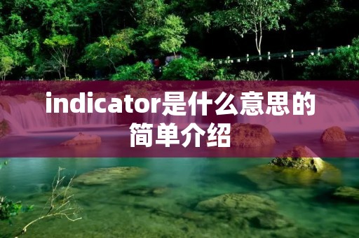 indicator是什么意思的简单介绍 indicator是什么意思的简单介绍