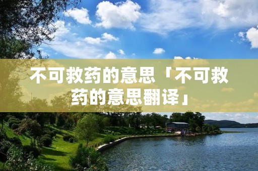 不可救药的意思「不可救药的意思翻译」