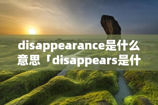 disappearance是什么意思「disappears是什么意思」 disappearance是什么意思「disappears是什么意思」