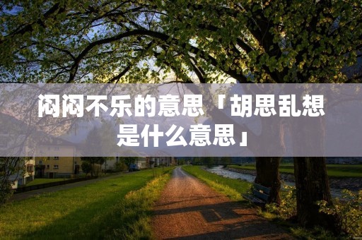 闷闷不乐的意思「胡思乱想是什么意思」