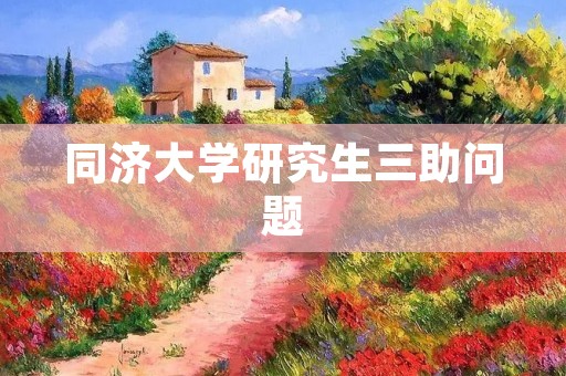 同济大学研究生三助问题