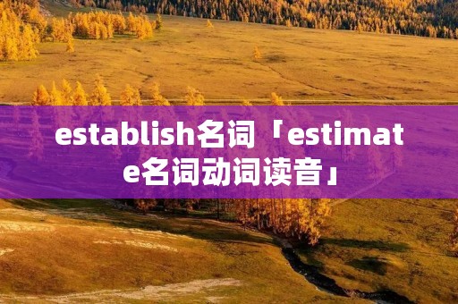 establish名词「estimate名词动词读音」