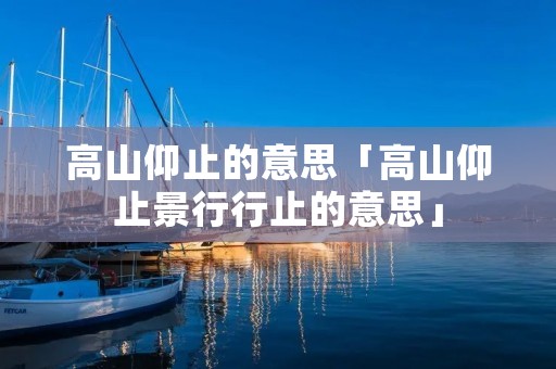 高山仰止的意思「高山仰止景行行止的意思」