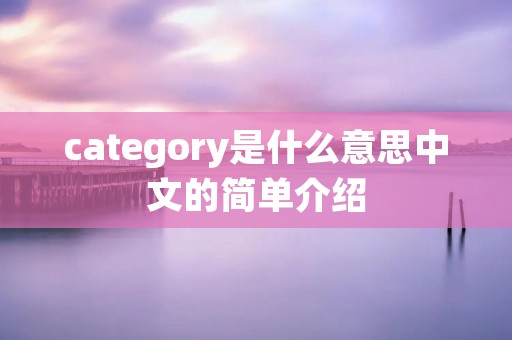 category是什么意思中文的简单介绍