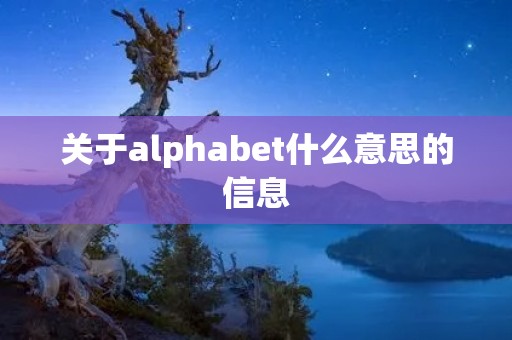 关于alphabet什么意思的信息