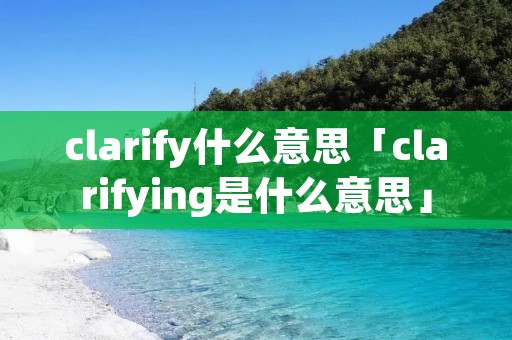 clarify什么意思「clarifying是什么意思」