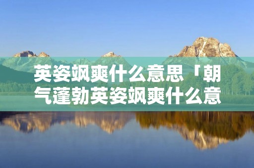 英姿飒爽什么意思「朝气蓬勃英姿飒爽什么意思」