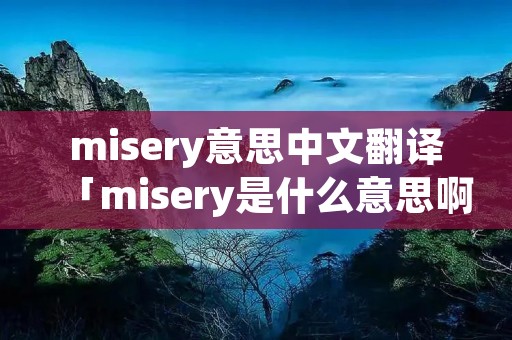 misery意思中文翻译「misery是什么意思啊」