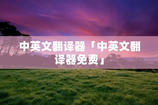 中英文翻译器「中英文翻译器免费」