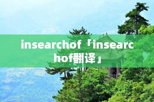 insearchof「insearchof翻译」