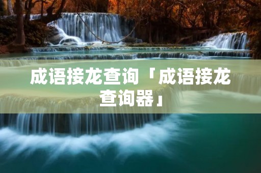 成语接龙查询「成语接龙查询器」