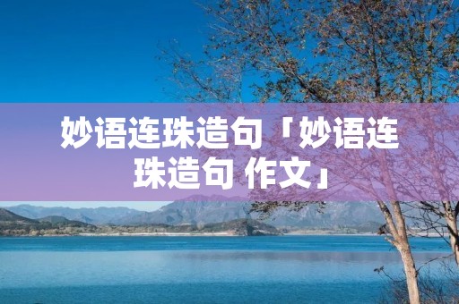 妙语连珠造句「妙语连珠造句 作文」