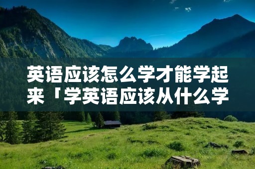 英语应该怎么学才能学起来「学英语应该从什么学起」