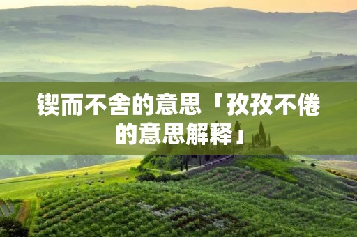 锲而不舍的意思「孜孜不倦的意思解释」