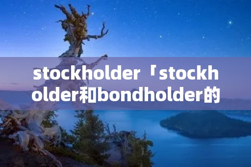 stockholder「stockholder和bondholder的区别」