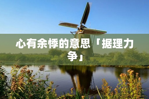 心有余悸的意思「据理力争」